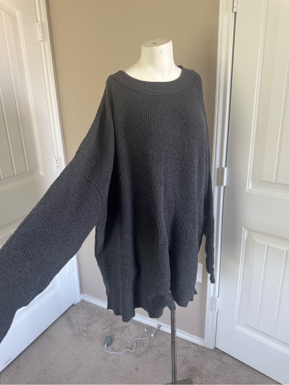 aerie Charcoal Oversized Crewneck Sweater